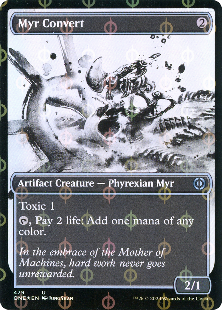 Myr Convert (Showcase Ichor Step-and-Compleat Foil) [Phyrexia: All Will Be One] | Yard's Games Ltd