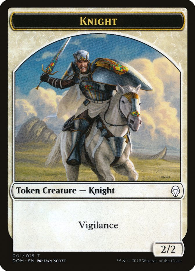 Knight Token (001/016) [Dominaria Tokens] | Yard's Games Ltd