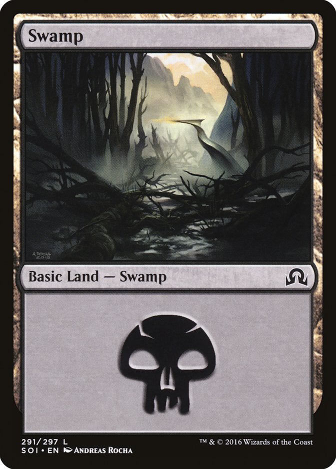 Swamp (291) [Shadows over Innistrad] | Yard's Games Ltd