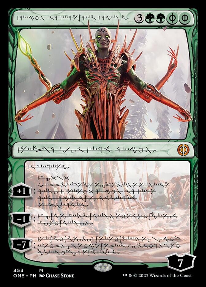 Nissa, Ascended Animist (Phyrexian Step-and-Compleat Foil) [Phyrexia: All Will Be One] | Yard's Games Ltd