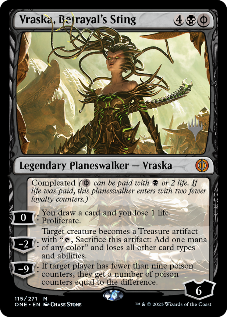 Vraska, Betrayal's Sting (Promo Pack) [Phyrexia: All Will Be One Promos] | Yard's Games Ltd