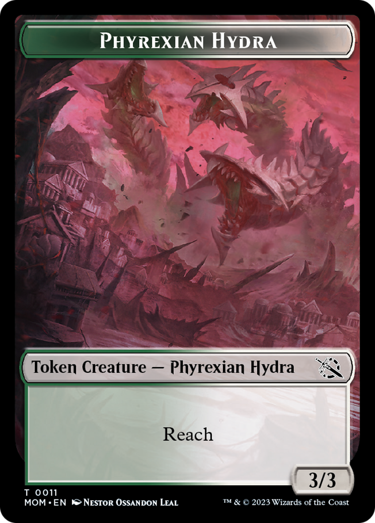 Warrior // Phyrexian Hydra (11) Double-Sided Token [March of the Machine Tokens] | Yard's Games Ltd