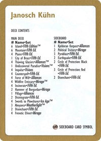 1997 Janosch Kuhn Decklist Card [World Championship Decks] | Yard's Games Ltd