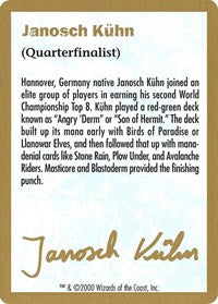 2000 Janosch Kuhn Biography Card [World Championship Decks] | Yard's Games Ltd