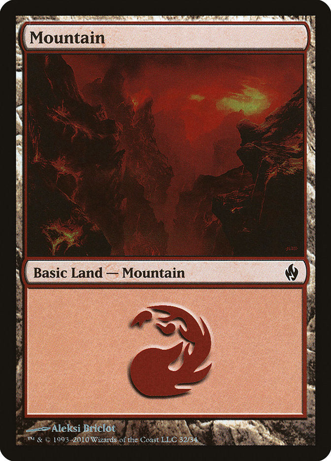 Mountain (32) [Premium Deck Series: Fire and Lightning] | Yard's Games Ltd