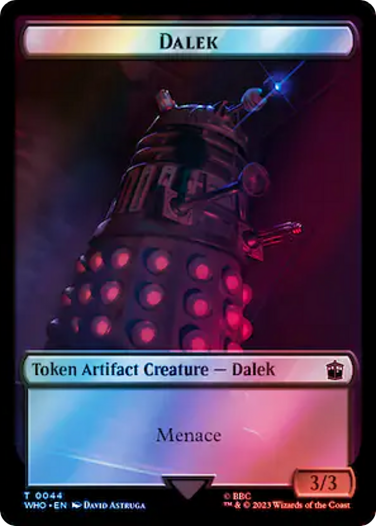 Dalek // Cyberman Double-Sided Token (Surge Foil) [Doctor Who Tokens] | Yard's Games Ltd