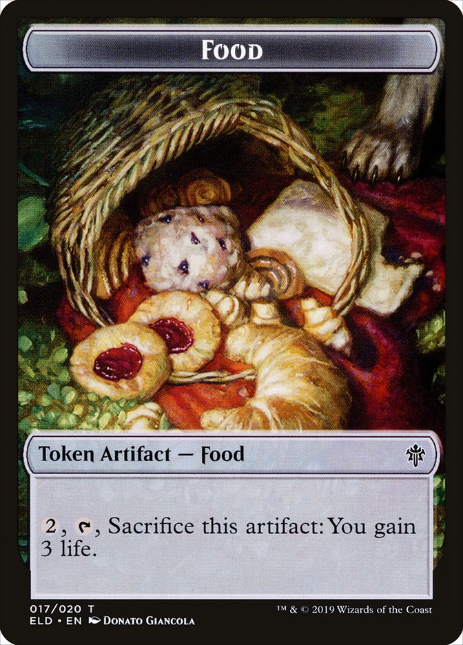 Goat // Food (17) Double-Sided Token [Throne of Eldraine Tokens] | Yard's Games Ltd