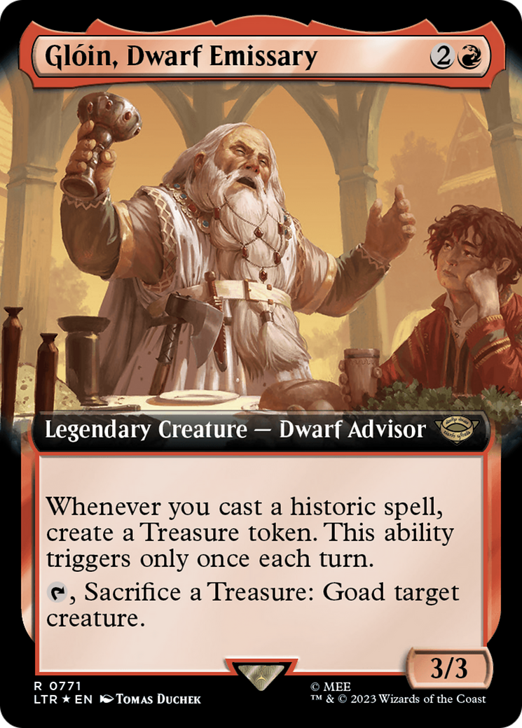 Gloin, Dwarf Emissary (Extended Art) (Surge Foil) [The Lord of the Rings: Tales of Middle-Earth] | Yard's Games Ltd