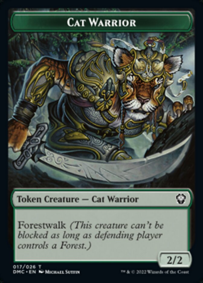 Saproling // Cat Warrior Double-Sided Token [Dominaria United Tokens] | Yard's Games Ltd