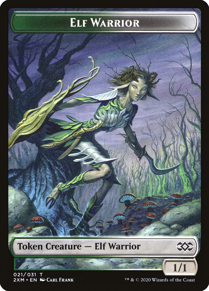 Copy // Elf Warrior Double-Sided Token [Double Masters Tokens] | Yard's Games Ltd