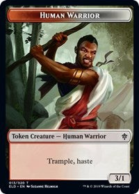 Human Warrior // Food (18) Double-Sided Token [Throne of Eldraine Tokens] | Yard's Games Ltd
