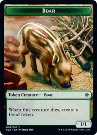 Boar // Food (15) Double-Sided Token [Throne of Eldraine Tokens] | Yard's Games Ltd