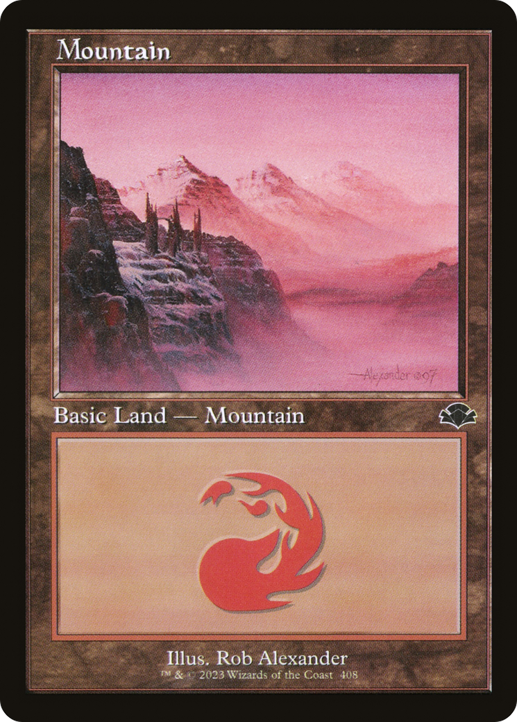 Mountain (408) (Retro) [Dominaria Remastered] | Yard's Games Ltd