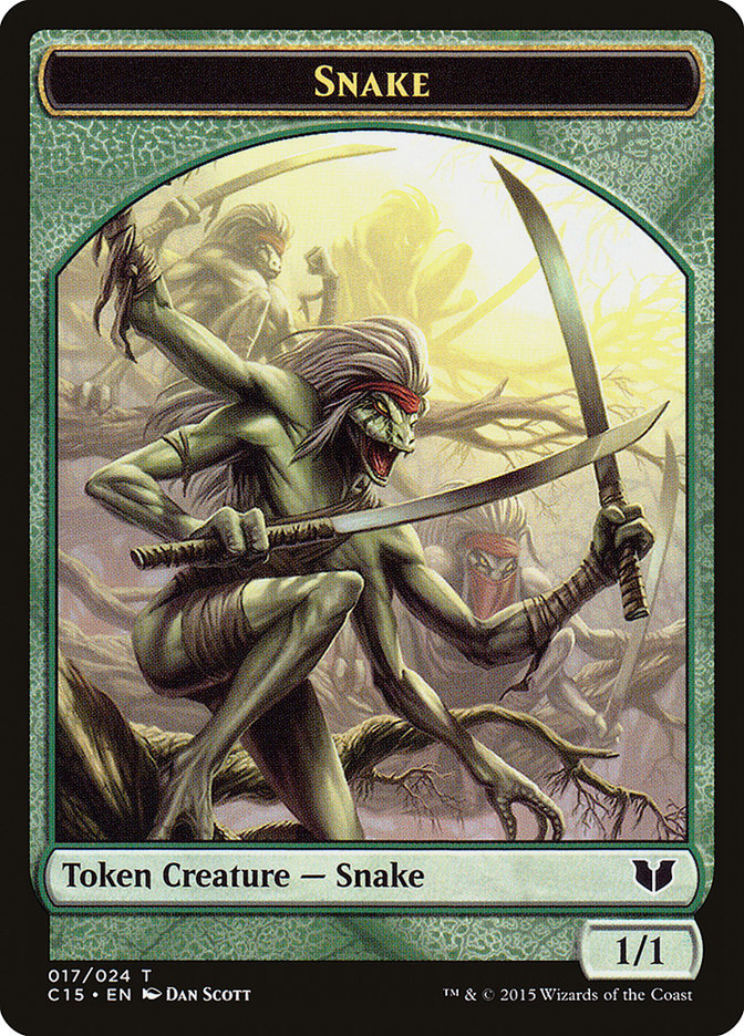 Snake Token (017/024) [Commander 2015 Tokens] | Yard's Games Ltd