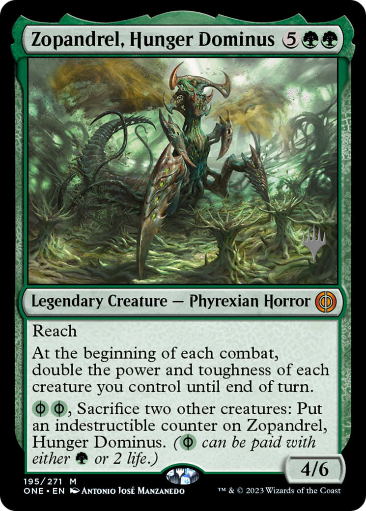Zopandrel, Hunger Dominus (Promo Pack) [Phyrexia: All Will Be One Promos] | Yard's Games Ltd