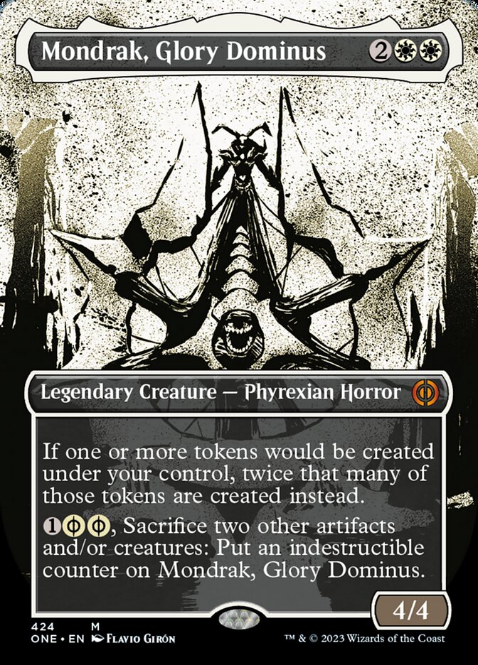Mondrak, Glory Dominus (Borderless Ichor Step-and-Compleat Foil) [Phyrexia: All Will Be One] | Yard's Games Ltd