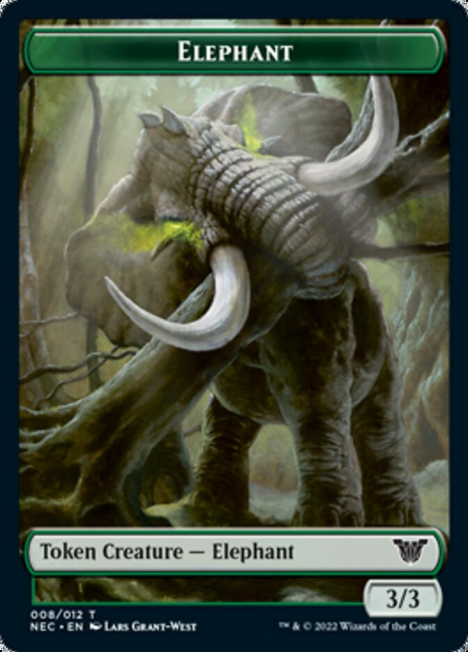 Angel // Elephant Double-Sided Token [Kamigawa: Neon Dynasty Commander Tokens] | Yard's Games Ltd
