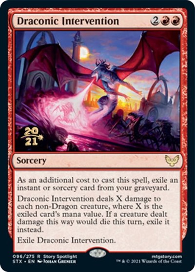 Draconic Intervention [Strixhaven: School of Mages Prerelease Promos] | Yard's Games Ltd