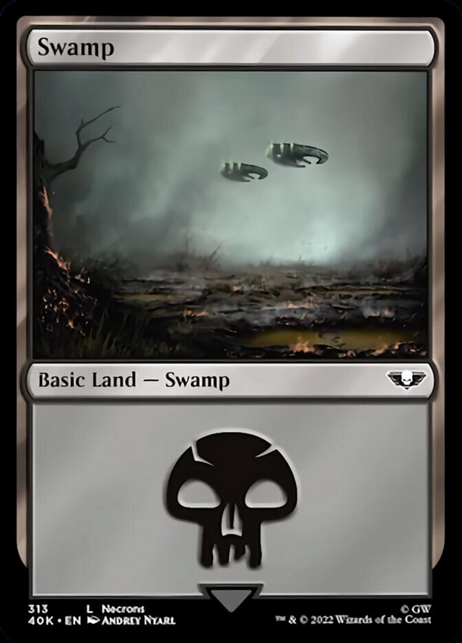Swamp (313) (Surge Foil) [Warhammer 40,000] | Yard's Games Ltd