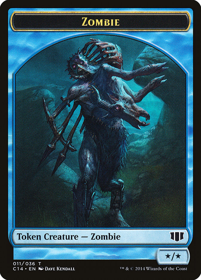 Whale // Zombie (011/036) Double-Sided Token [Commander 2014 Tokens] | Yard's Games Ltd