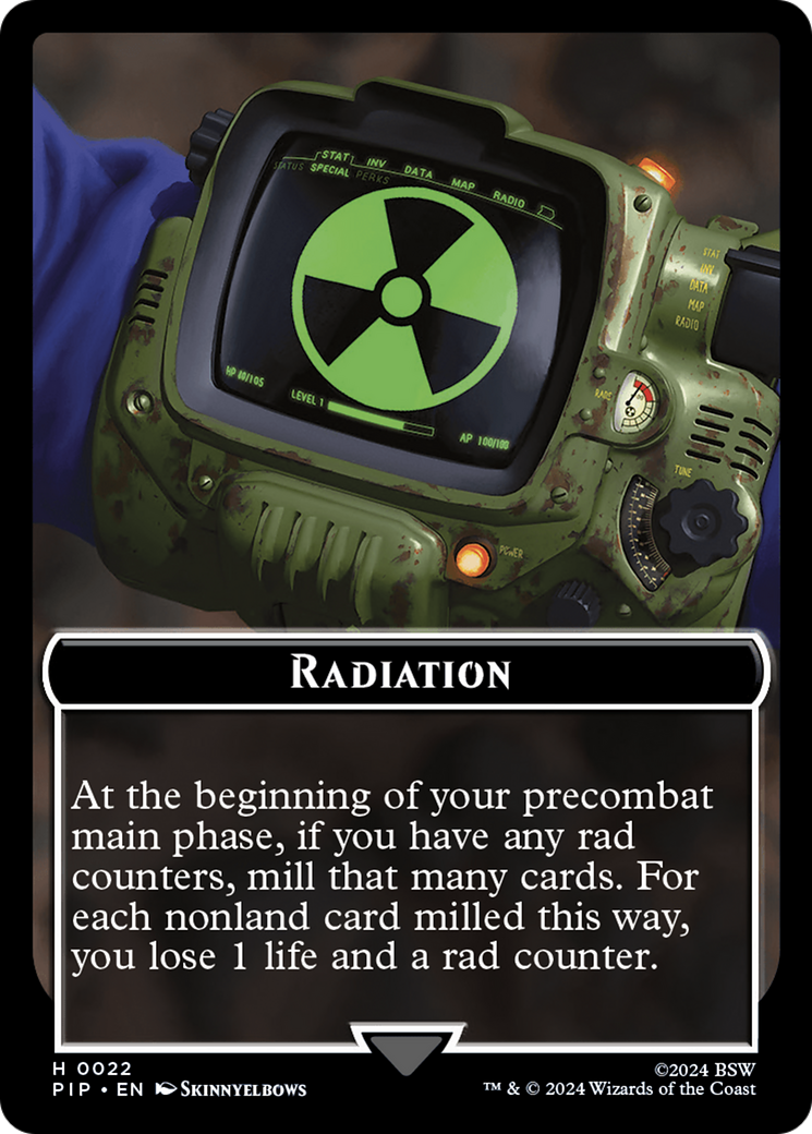 Radiation // Zombie Mutant Double-Sided Token [Fallout Tokens] | Yard's Games Ltd