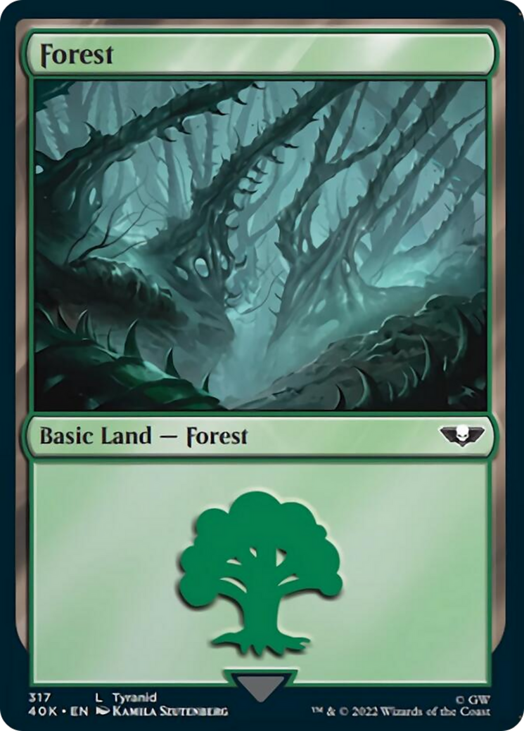 Forest (317) (Surge Foil) [Warhammer 40,000] | Yard's Games Ltd