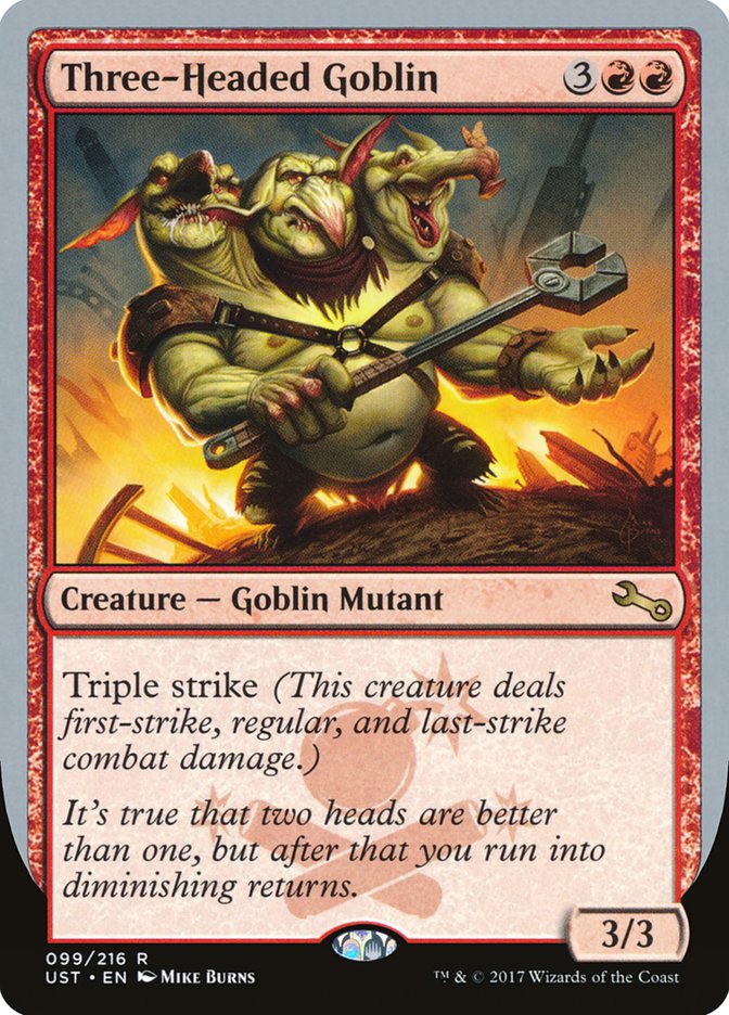 Three-Headed Goblin [Unstable] | Yard's Games Ltd