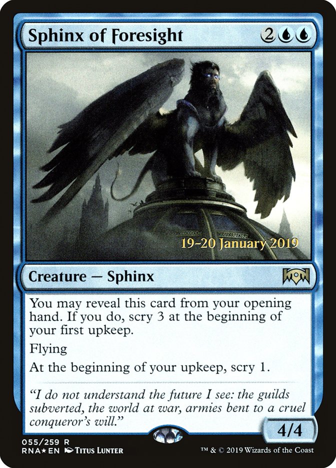 Sphinx of Foresight [Ravnica Allegiance Prerelease Promos] | Yard's Games Ltd