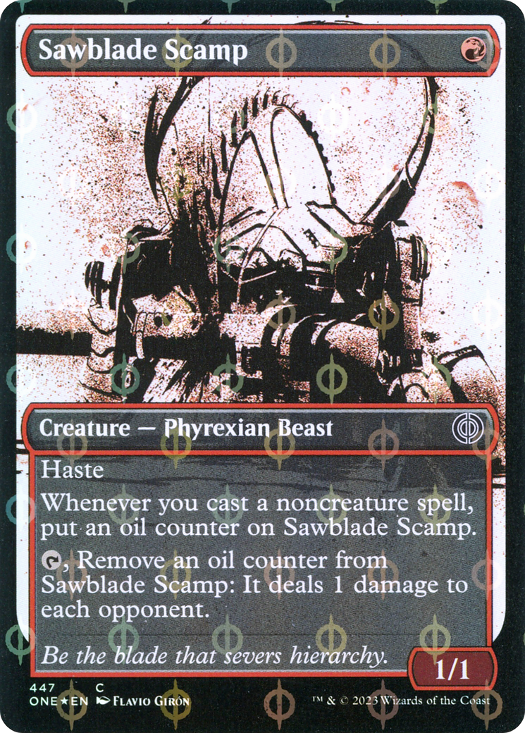 Sawblade Scamp (Showcase Ichor Step-and-Compleat Foil) [Phyrexia: All Will Be One] | Yard's Games Ltd