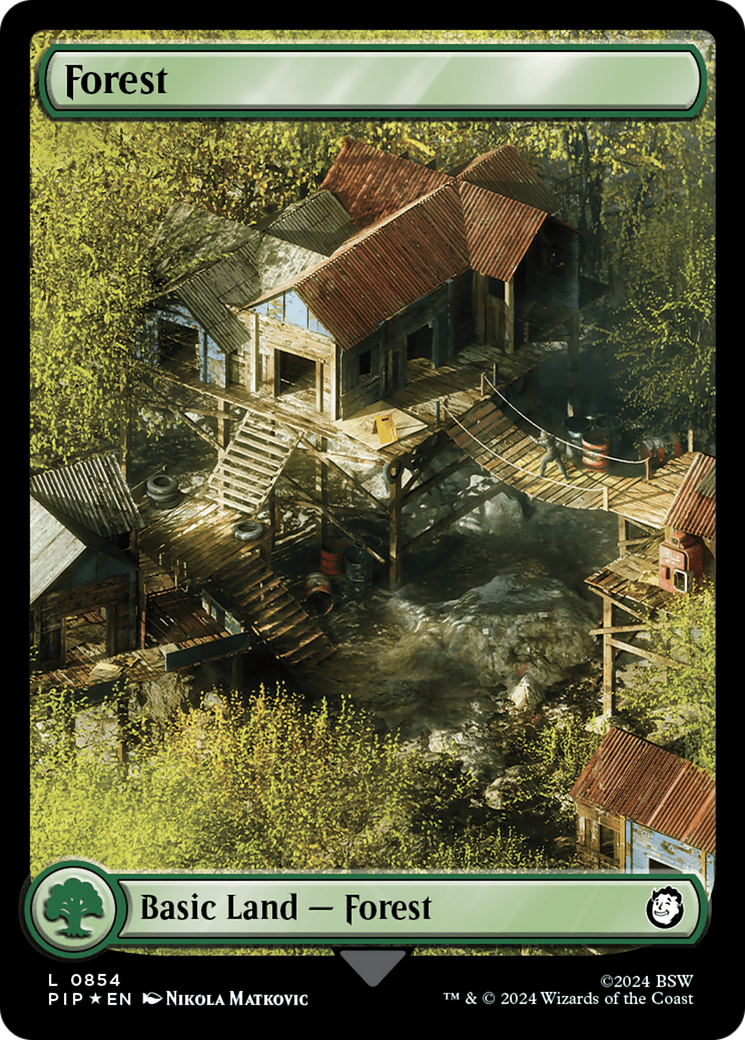 Forest (0854) (Surge Foil) [Fallout] | Yard's Games Ltd