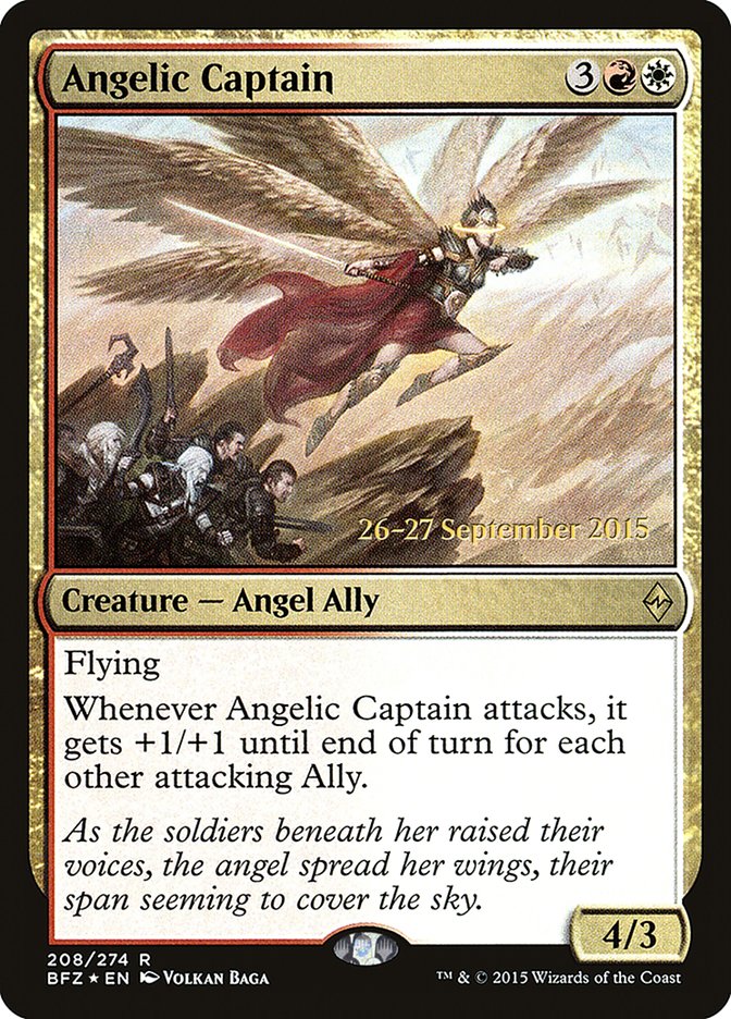 Angelic Captain [Battle for Zendikar Prerelease Promos] | Yard's Games Ltd