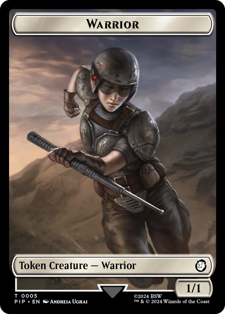 Soldier (0010) // Warrior Double-Sided Token [Fallout Tokens] | Yard's Games Ltd
