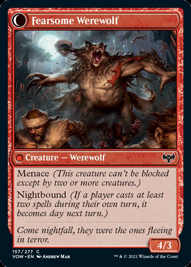 Fearful Villager // Fearsome Werewolf [Innistrad: Crimson Vow] | Yard's Games Ltd