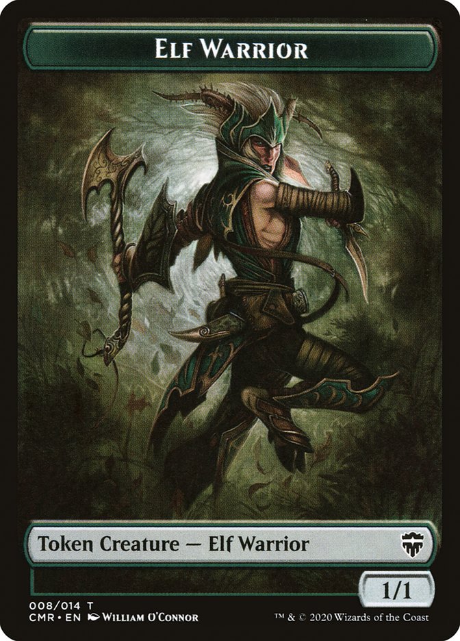 Elf Warrior // The Monarch Double-Sided Token [Commander Legends Tokens] | Yard's Games Ltd