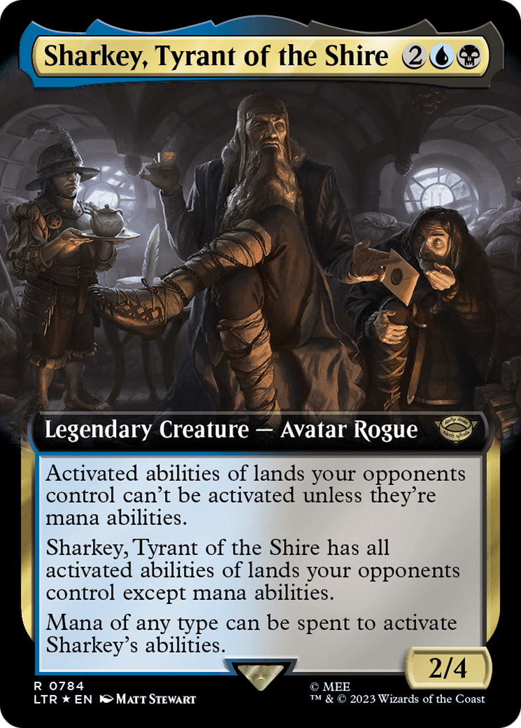 Sharkey, Tyrant of the Shire (Extended Art) (Surge Foil) [The Lord of the Rings: Tales of Middle-Earth] | Yard's Games Ltd