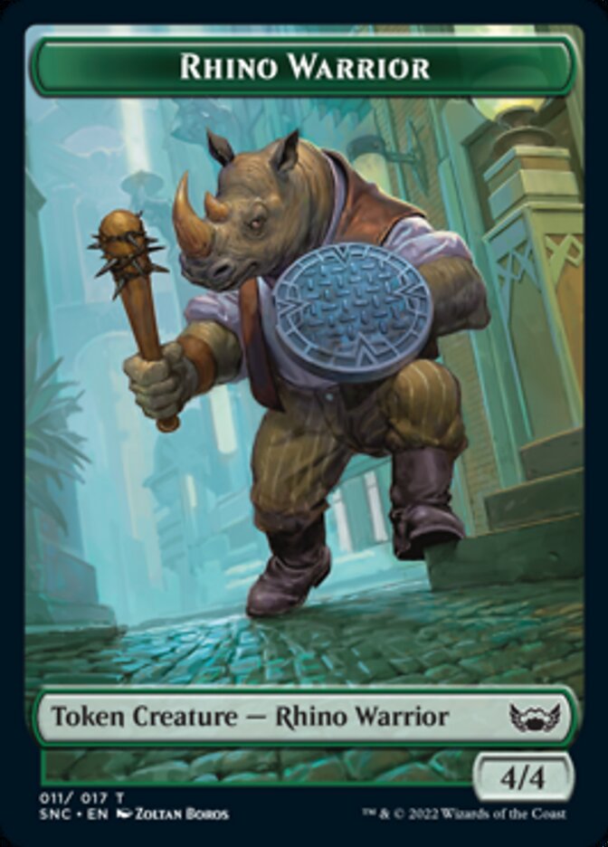 Ogre Warrior // Rhino Warrior Double-Sided Token [Streets of New Capenna Tokens] | Yard's Games Ltd