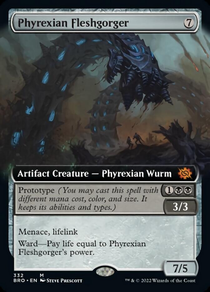 Phyrexian Fleshgorger (Extended Art) [The Brothers' War] | Yard's Games Ltd