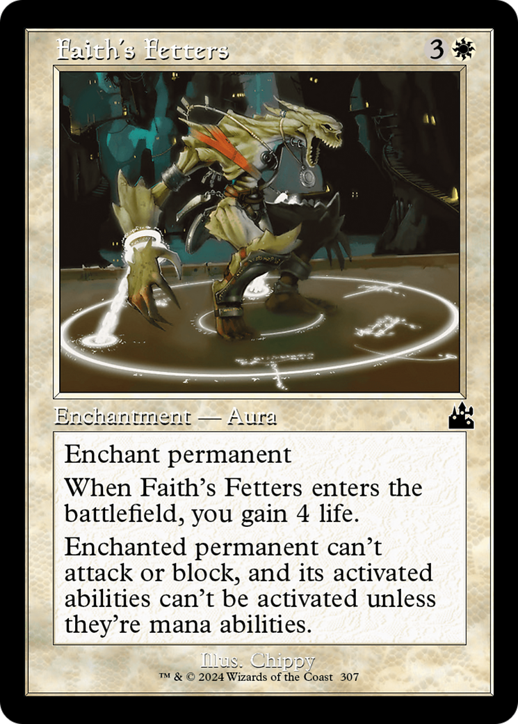 Faith's Fetters (Retro Frame) [Ravnica Remastered] | Yard's Games Ltd