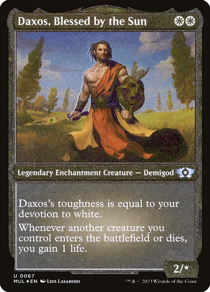 Daxos, Blessed by the Sun (Foil Etched) [Multiverse Legends] | Yard's Games Ltd