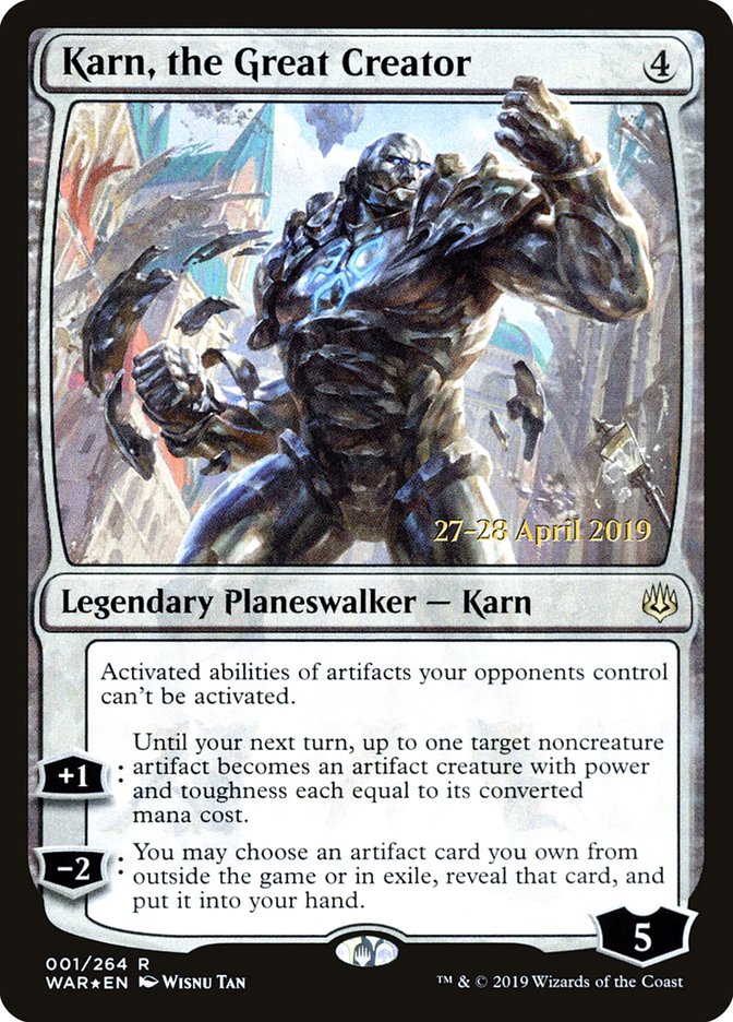 Karn, the Great Creator [War of the Spark Prerelease Promos] | Yard's Games Ltd
