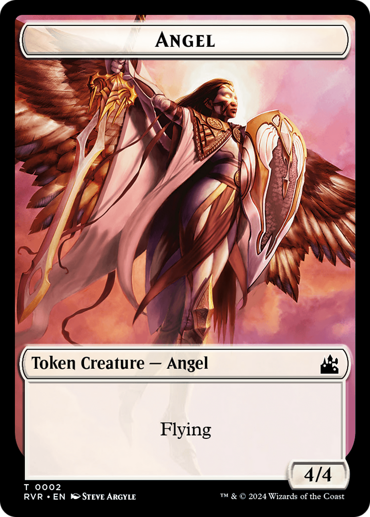 Elf Knight // Angel (0002) Double-Sided Token [Ravnica Remastered Tokens] | Yard's Games Ltd