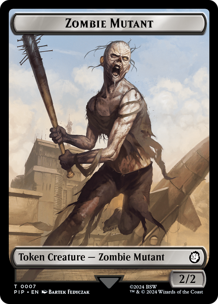 Junk // Zombie Mutant Double-Sided Token [Fallout Tokens] | Yard's Games Ltd