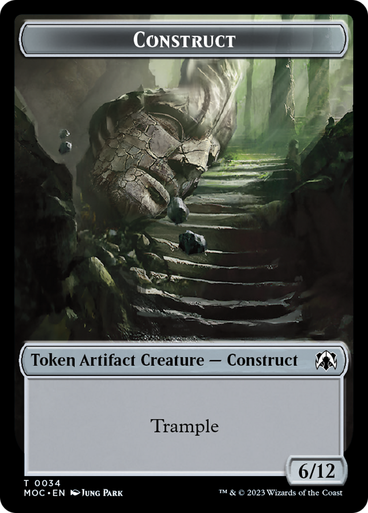 Phyrexian Golem // Construct Double-Sided Token [March of the Machine Commander Tokens] | Yard's Games Ltd