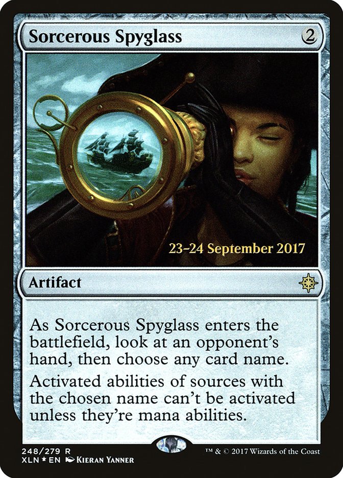 Sorcerous Spyglass [Ixalan Prerelease Promos] | Yard's Games Ltd