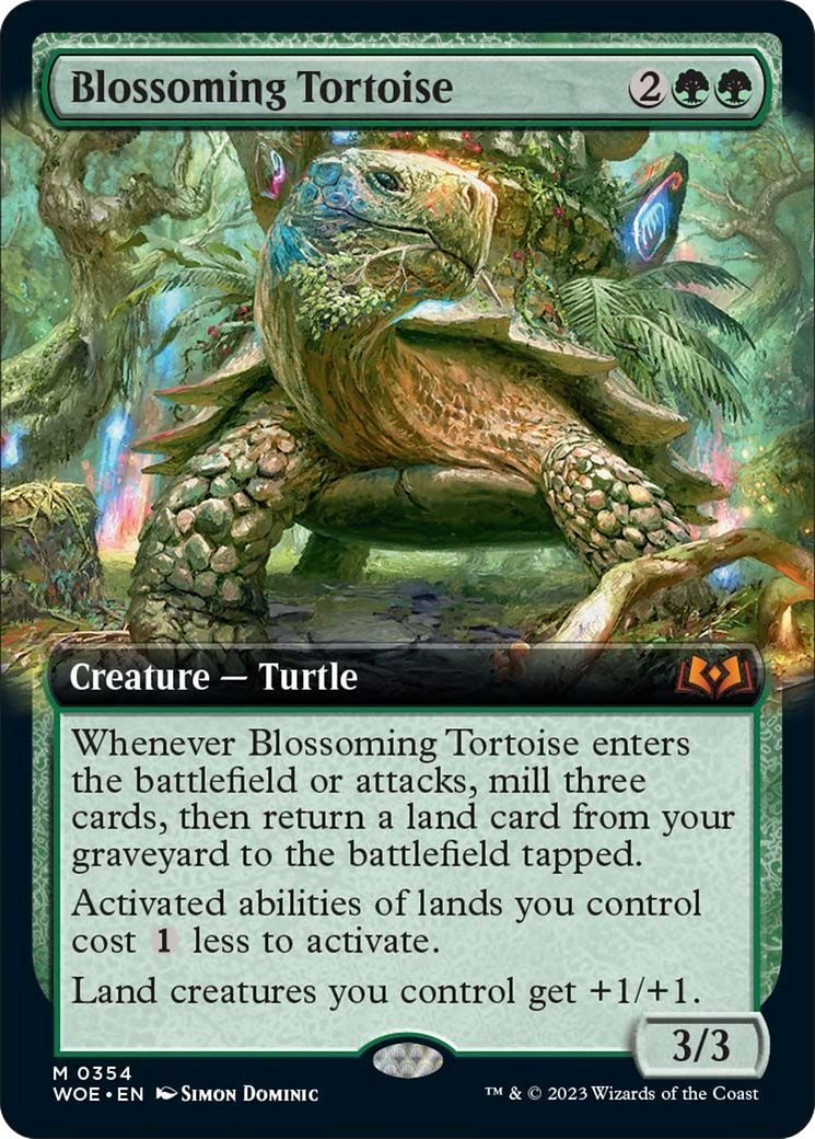 Blossoming Tortoise (Extended Art) [Wilds of Eldraine] | Yard's Games Ltd