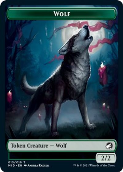 Centaur // Wolf Double-Sided Token [Innistrad: Midnight Hunt Commander Tokens] | Yard's Games Ltd