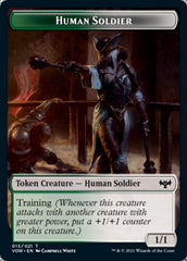 Zombie (008) // Human Soldier Double-Sided Token [Innistrad: Crimson Vow Tokens] | Yard's Games Ltd