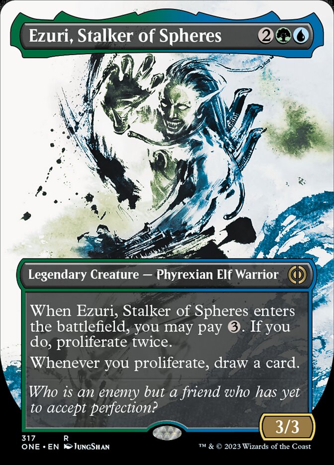 Ezuri, Stalker of Spheres (Borderless Ichor) [Phyrexia: All Will Be One] | Yard's Games Ltd