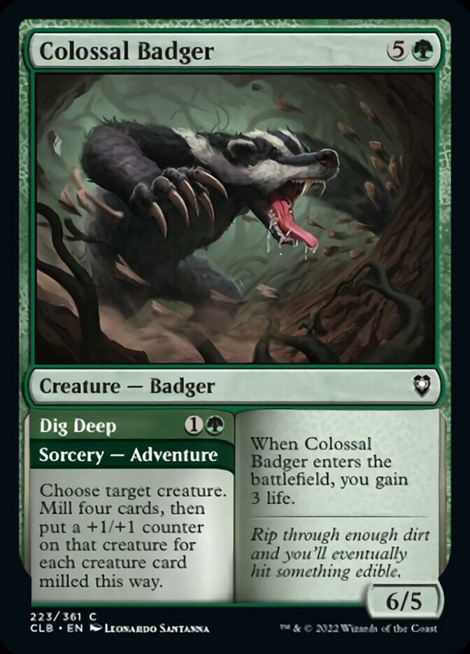 Colossal Badger // Dig Deep [Commander Legends: Battle for Baldur's Gate] | Yard's Games Ltd