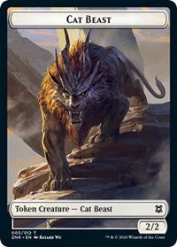Cat Beast // Construct Double-Sided Token [Zendikar Rising Tokens] | Yard's Games Ltd